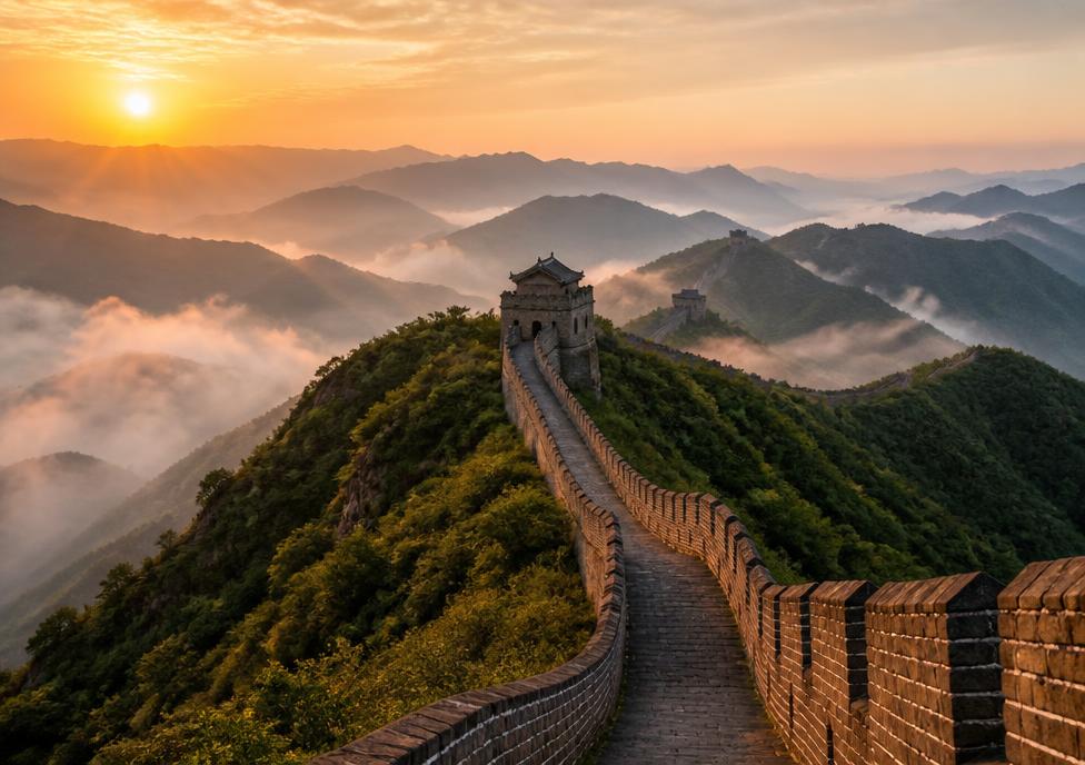 Great Wall of China at sunrise — China visas